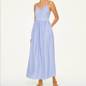 LOFT Outlet Blue and White Stripe Maxi Dress